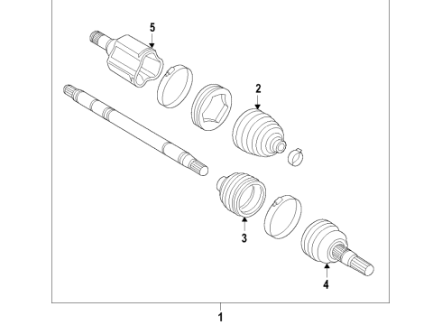 2020 Buick Enclave Front Axle Shafts & Joints, Drive Axles Axle Assembly Diagram for 84445329