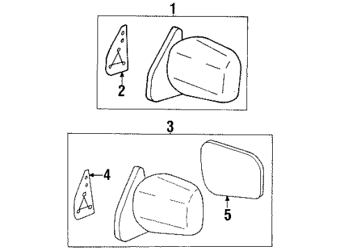 1999 Isuzu Rodeo Outside Mirrors Mirror Assembly Door-R Diagram for 8-97157-496-7