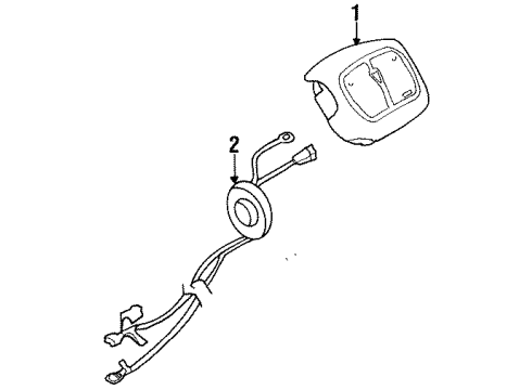 1994 Buick Regal Air Bag Components Driver Air Bag Diagram for 16868193