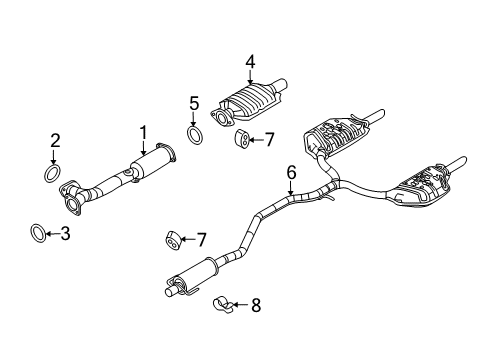 2008 Mercury Milan Exhaust Components Catalytic Converter Diagram for 8E5Z-5E212-C