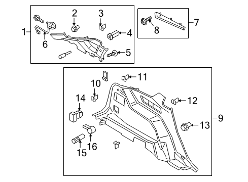 2018 Ford Edge Interior Trim - Quarter Panels Quarter Trim Panel Diagram for FT4Z-5831013-ED