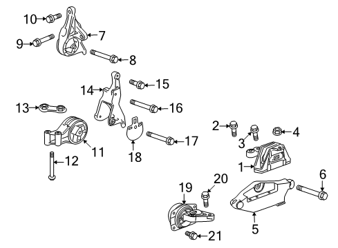 2010 Cadillac SRX Engine & Trans Mounting Mount Bracket Diagram for 13227756