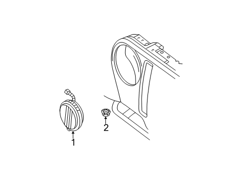 2005 Jeep Wrangler Fog Lamps Fog Lamp Assembly Diagram for 55077917AC