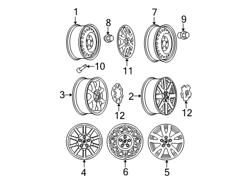 2005 Buick Rendezvous Wheels, Covers & Trim Wheel, Steel Diagram for 9595657