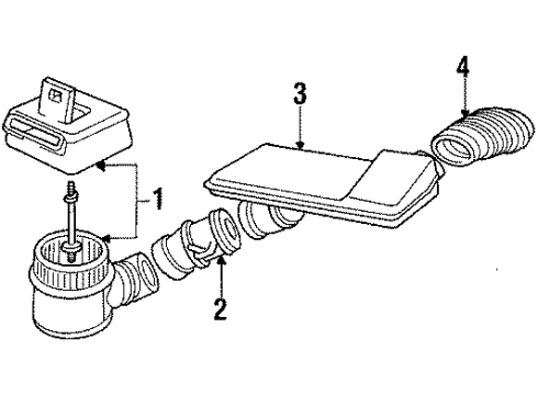 1985 Pontiac Firebird Air Inlet Cleaner Asm Diagram for 25095511