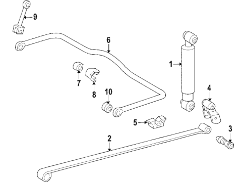 2005 Dodge Sprinter 2500 Rear Suspension Components, Stabilizer Bar Link-SWAY Bar Diagram for 5104058AA