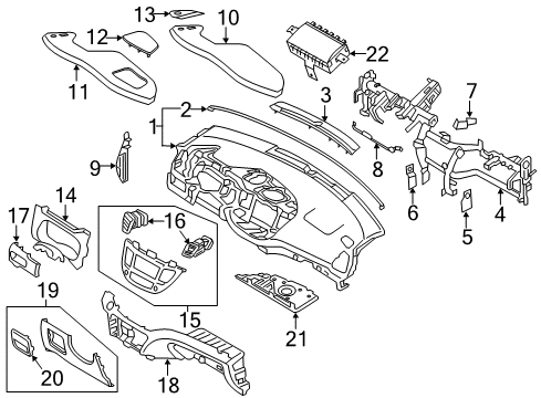 2017 Hyundai Tucson Instrument Panel Cover Assembly-Crash Pad Side LH Diagram for 84765-D3300-TGG
