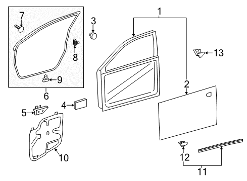 2017 Toyota Avalon Front Door Water Shield Diagram for 67832-07040