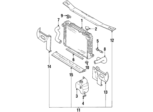 1989 Geo Spectrum Radiator & Components Radiator Assembly Diagram for 94454697