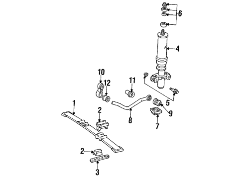 1992 Cadillac Seville Struts & Suspension Components - Rear Spring Assembly Diagram for 1631142