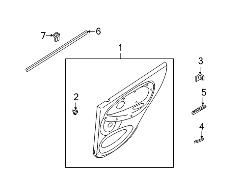 2003 Kia Rio Rear Door WEATHERSTRIP-Belt In, LH Diagram for 0K30A73821