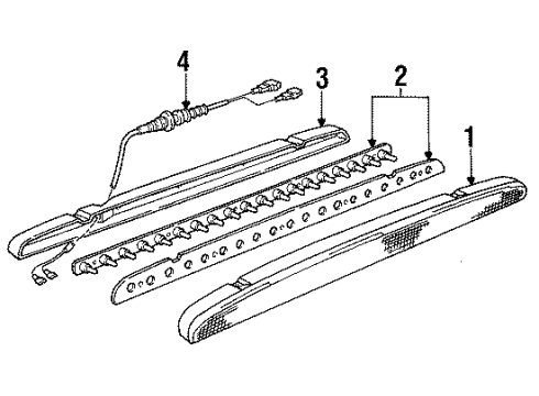 1992 BMW 525i High Mount Lamps Covering Cap Diagram for 63258355030