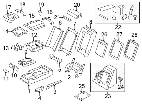 2012 BMW 750i Rear Seat Components Holder, Armrest Diagram for 52207229484