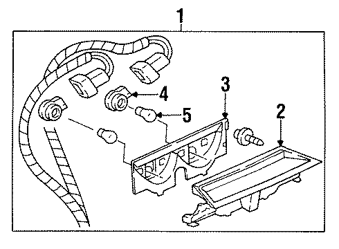 2000 Cadillac Eldorado High Mount Lamps Lamp Asm-High Mount Stop Diagram for 5978001
