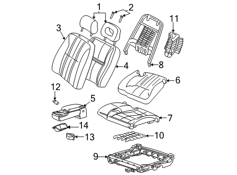 2002 Chevrolet Impala Front Seat Components Pad Asm, Driver Seat Cushion Diagram for 12454426