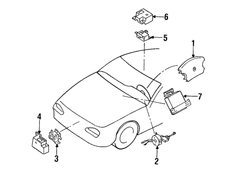 1993 Nissan NX Air Bag Components Steering Air Bag Wire Assembly Diagram for B5554-69Y10