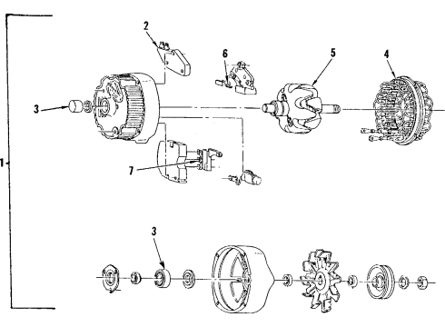 1989 Cadillac DeVille Alternator GENERATOR Assembly (Remanufacture) Diagram for 19244757