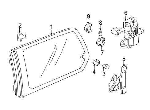 2002 Honda Odyssey Side Panel - Glass & Hardware Opener, R. Quarter Vent Diagram for 73520-S0X-A02