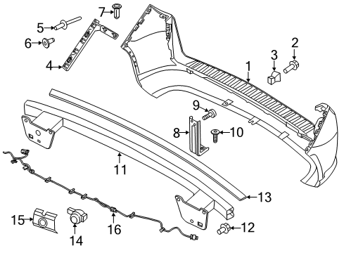 2021 Ram ProMaster City Parking Aid Rear Bumper Cover Diagram for 5YG99TZZAA