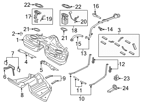 2015 Ford Mustang Fuel System Components Filler Hose Diagram for FR3Z-9047-A