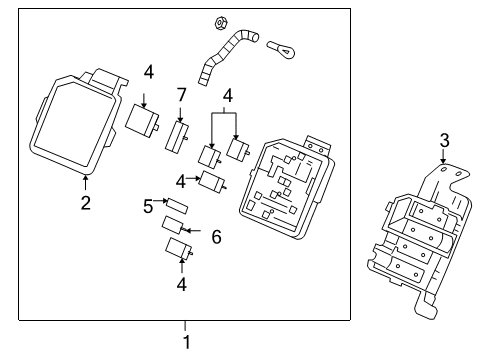2007 Chevrolet Impala Air Conditioner Block Asm-Accessory Wiring Junction Diagram for 20817316