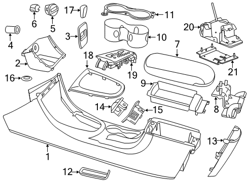 2011 Chrysler 200 Console Transmission Shifter Diagram for 5273244AL
