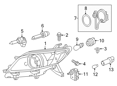 2017 Toyota Sienna Headlamps Computer O-Ring Diagram for 81117-07100