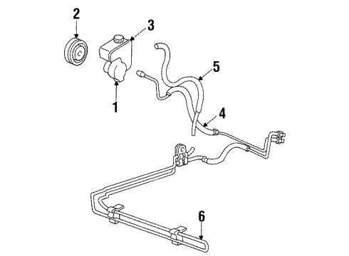 1996 Oldsmobile Cutlass Ciera P/S Pump & Hoses, Steering Gear & Linkage Power Steering Pump Diagram for 26046846