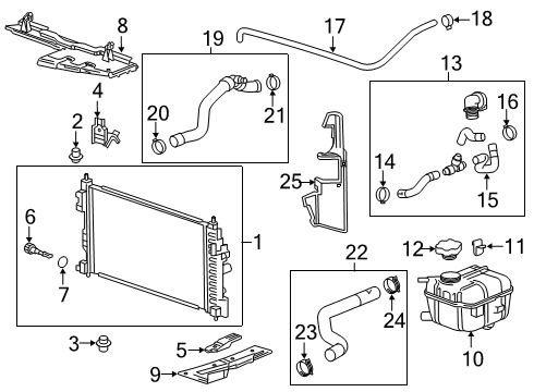2015 Buick Regal Radiator & Components Radiator Diagram for 23104892