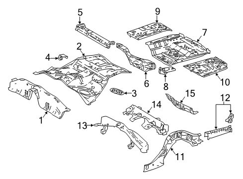 2021 Lexus LS500 Rear Floor & Rails Pan Sub-Assembly, RR FLO Diagram for 58301-50907