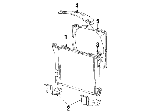 1986 Ford Aerostar Radiator & Components, Cooling Fan Radiator Mount Bracket Diagram for F49Z8A281B