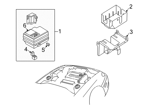 2001 Kia Spectra Electrical Components Junction Block Assembly Diagram for 1K2DJ67JB0