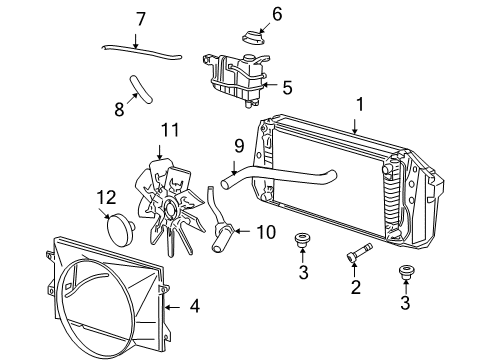 2004 Ford F-150 Radiator & Components, Cooling Fan Fan Blade Diagram for F85Z-8600-AA