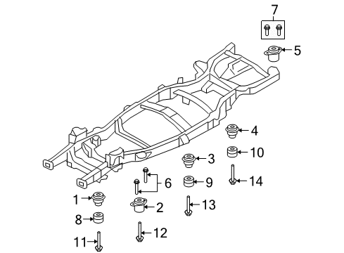 2007 Lincoln Navigator Frame & Components Upper Insulator Diagram for 9L1Z-1000154-B