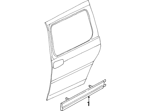 2001 Oldsmobile Silhouette Exterior Trim - Side Loading Door Molding Asm-Rear Side Door Lower Diagram for 10441453