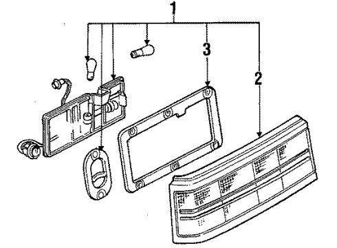 1985 Toyota Celica Tail Lamps Lens Diagram for 81551-14502