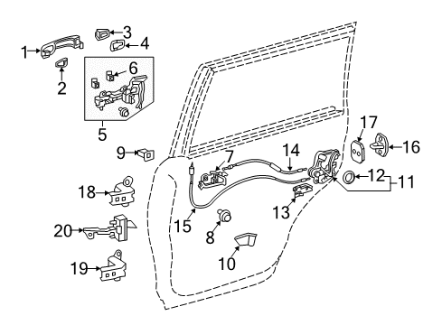 2018 Lexus LX570 Rear Door Door Check Diagram for 68630-60132