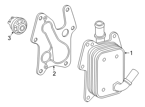 2017 Infiniti Q60 Senders Gasket-Oil Cooler Diagram for 21304-HG00A