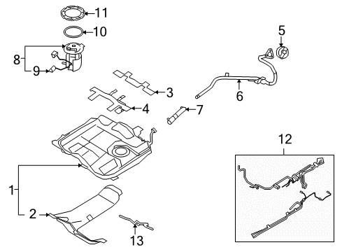 2008 Lincoln MKX Senders Filler Pipe Diagram for 7T4Z-9034-A