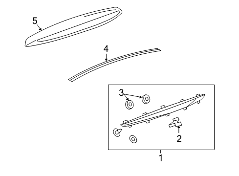 2006 Cadillac SRX High Mount Lamps Lamp Asm-High Mount Stop Diagram for 15930616