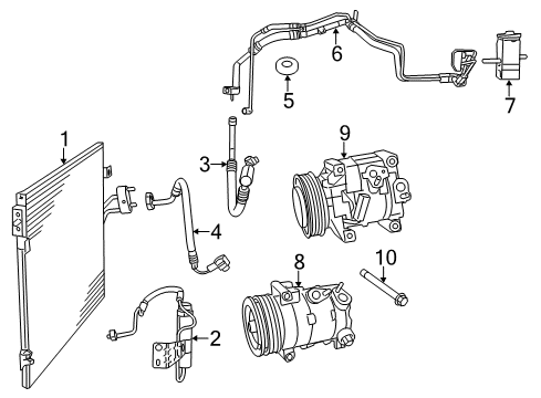 2016 Dodge Journey A/C Condenser, Compressor & Lines Clutch-A/C Compressor Diagram for 68045268AA