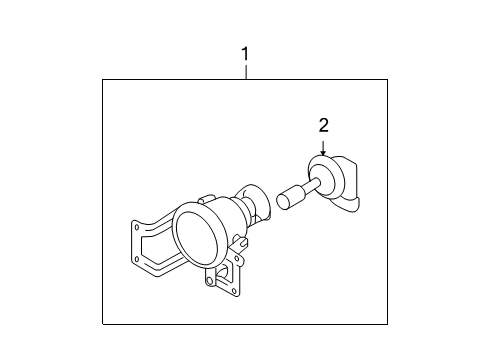 2008 Hyundai Tucson Fog Lamps Front Driver Side Fog Light Assembly Diagram for 92201-2E000