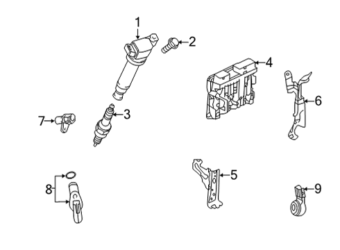 2021 Toyota Highlander Powertrain Control ECM Upper Bracket Diagram for 89667-0E140