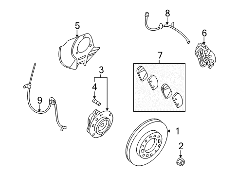 2012 Kia Sedona Front Brakes Front Brake Assembly, Right Diagram for 581304D600