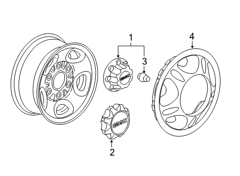 2013 GMC Sierra 2500 HD Wheel Covers & Trim Hub Cap Diagram for 9597812