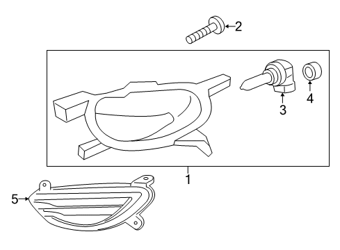 2014 Kia Cadenza Bulbs Front Fog Lamp Assembly, Right Diagram for 922023R610