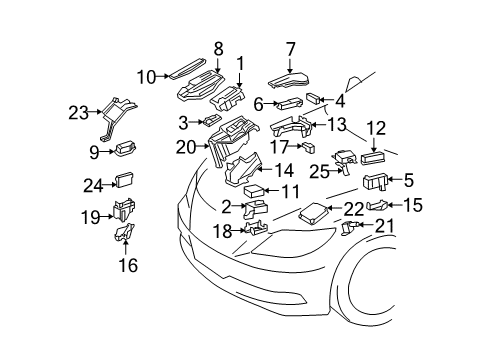 2012 Lexus LS460 Electrical Components Front Headlamp Multiplex Network Module Diagram for 89219-50070