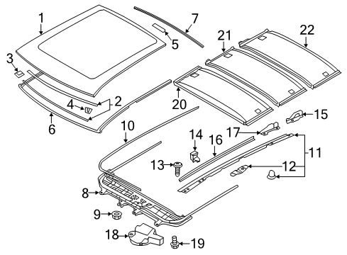 2013 Mitsubishi Outlander Sport Sunroof Screw-Roof Lid Diagram for MR341026