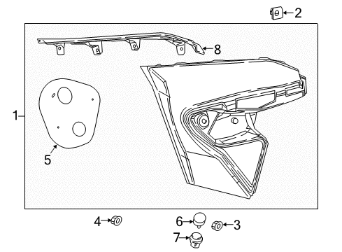 2018 Toyota C-HR Bulbs Back Up Lamp Diagram for 81581-F4011