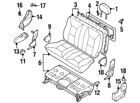 1995 Nissan Quest Rear Seat Components Cushion Assy-Rear Seat Diagram for 88300-0B210